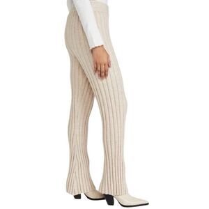 Ragdoll LA Knit Flare Pant in the color White Melange Size Small